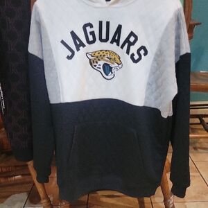 NWT Jaguars Oversized Quilted Hoodie in Black and White